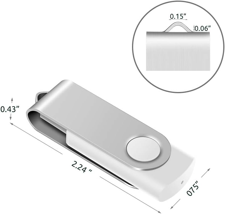 Amazing 🔥 10 X Enfain 8GB Bulk USB 2.0 Flash Drives Swivel Thumb Drives Zip Drive Memory Stick in a Cardboard Organized Box , White