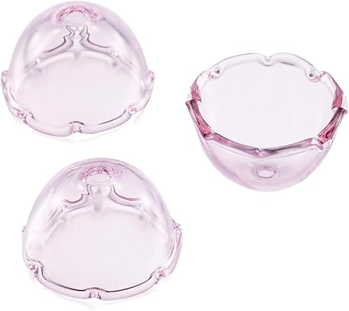 Vista 26 de FASHEWELRY 10 piezas Tapas de Flores de Vidrio Hechas a Mano Cuentas Florales de Cristal Transparentes en Forma de Trompeta Espaciadores de Flores a