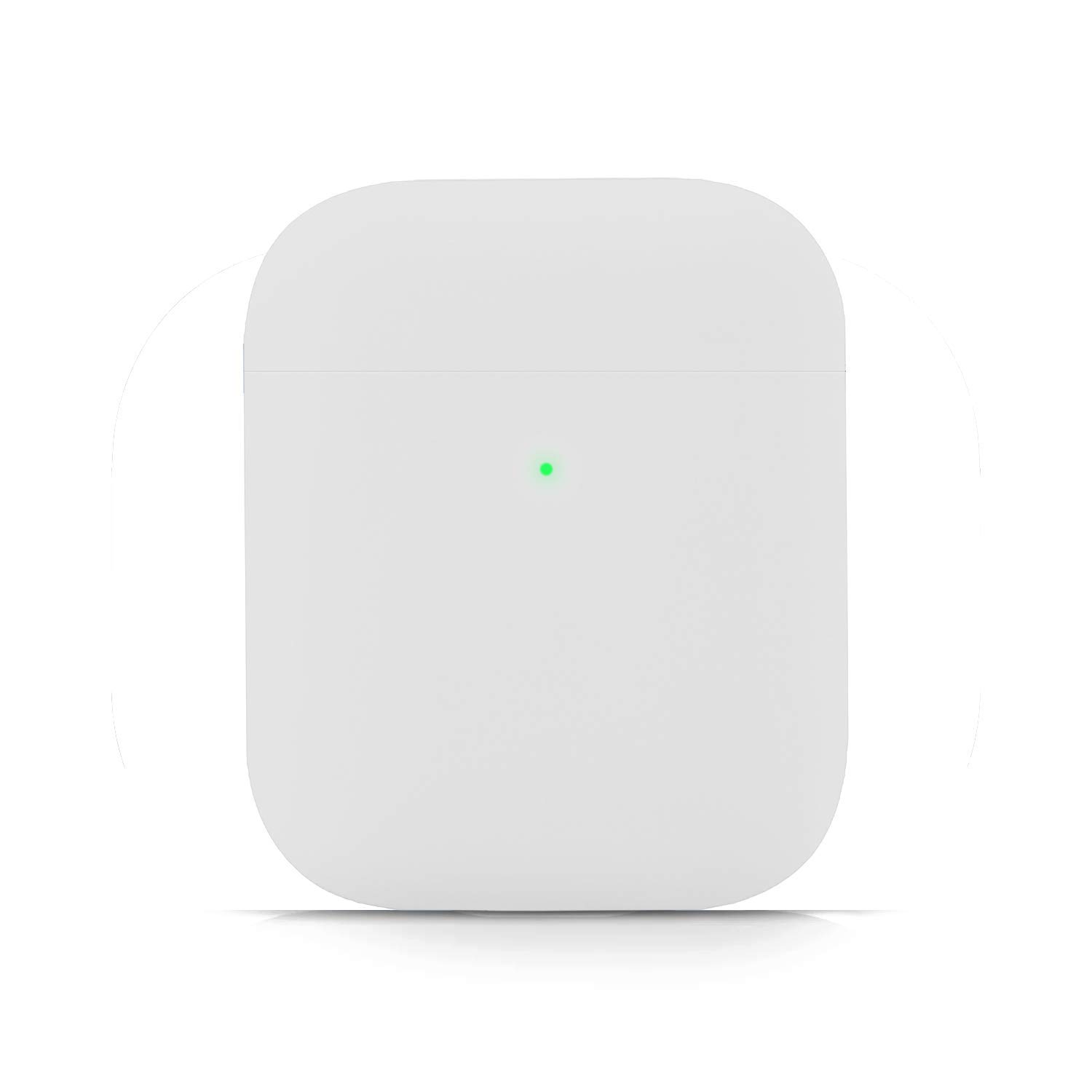 Techlicious - Silky Soft Shock Proof Protective Silicone Cover Case Skin for AirPods (Original, Gen 1, Gen 2) - Wireless Charging Compatible - White