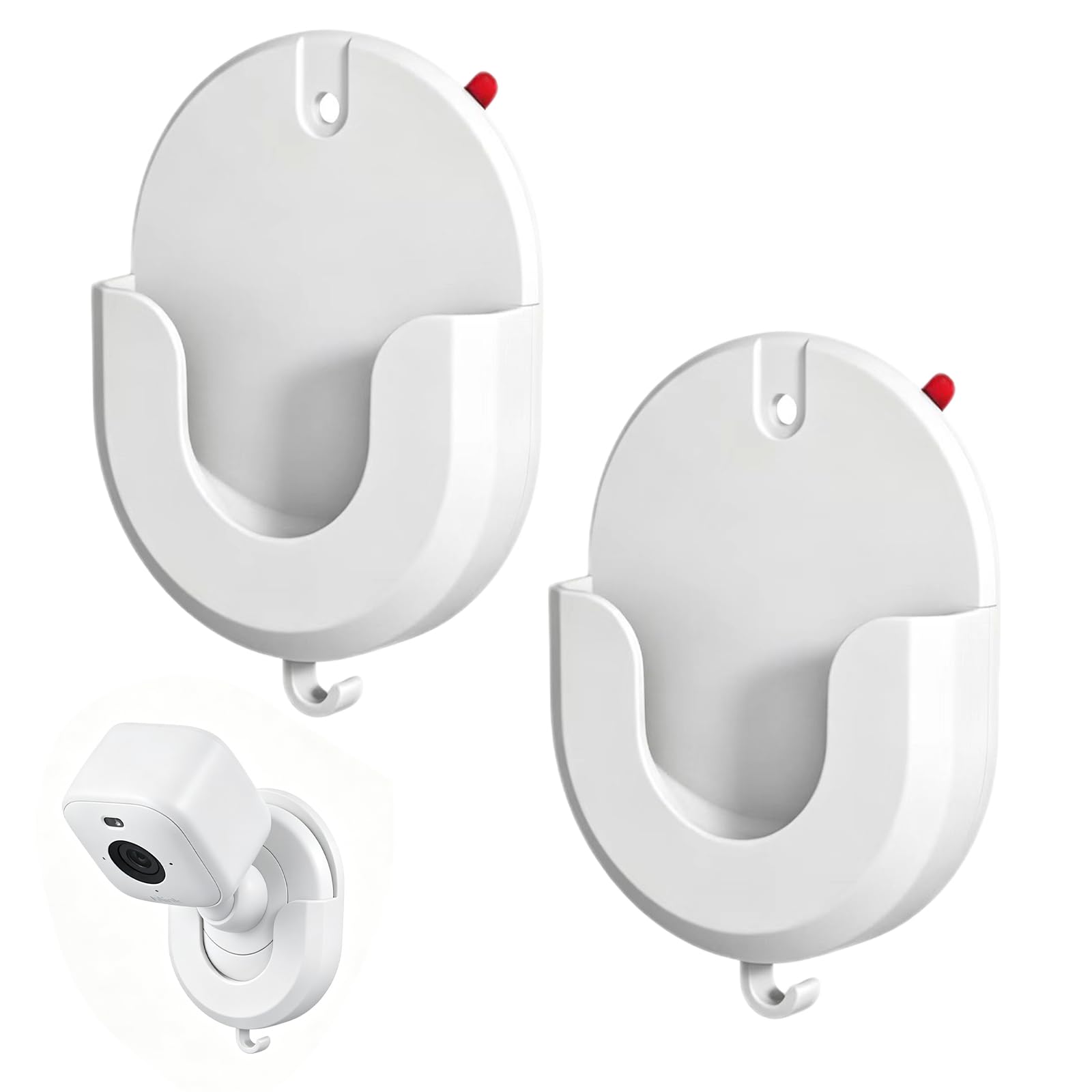 Yishunshunkuai White 2 Packs No Drill Camera Wall Mount Bracket Indoor Security