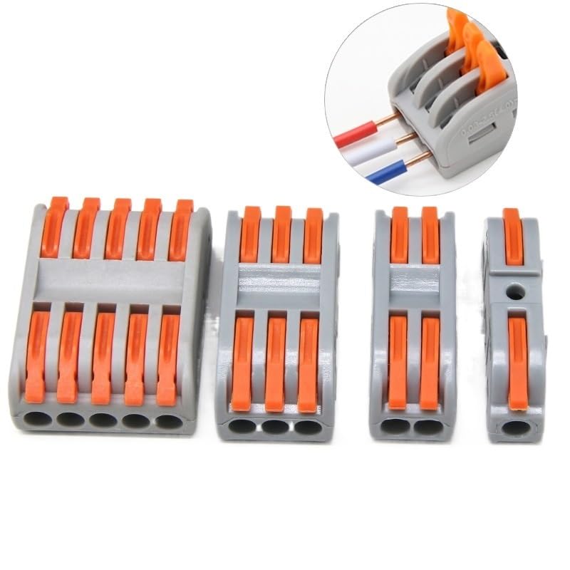 10-100 szt. złączek zaciskowych wtykowych 32 A 450 V – uniwersalny szybkozłącze do kabli 0,08–4 mm² (12–28 AWG)(PCT5-5,100 pcs)