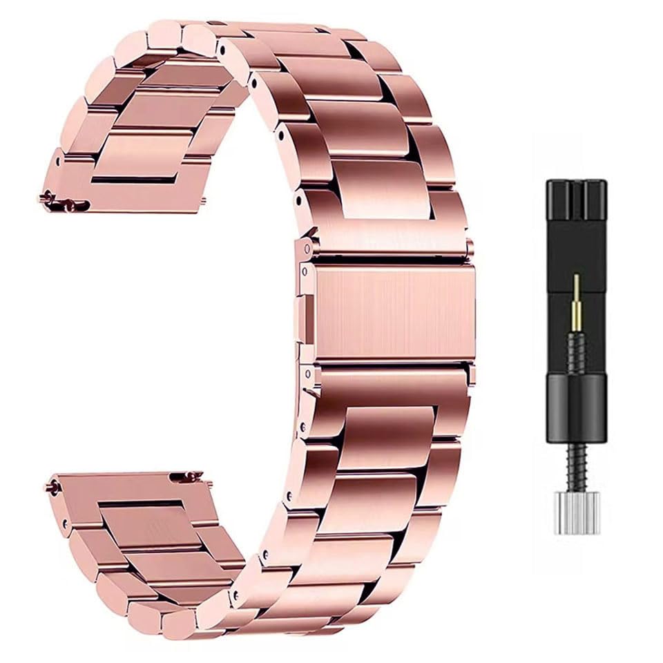 AONES 22mm Watch Strap Luxury Stainless Steel Metal Compatible for Fire-Boltt Neptune Smartwatch Band