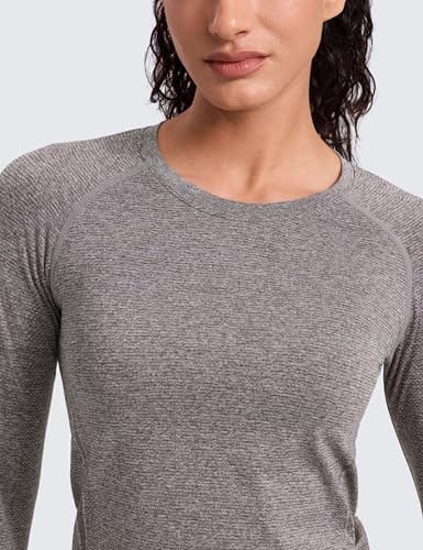 Image of CRZ YOGA Seamless Top Waist Length | Training, Chafe-Free, Slim Fit, Raglan Sleeves, Mesh Vents, Workout, Long Sleeve Shirts for Women