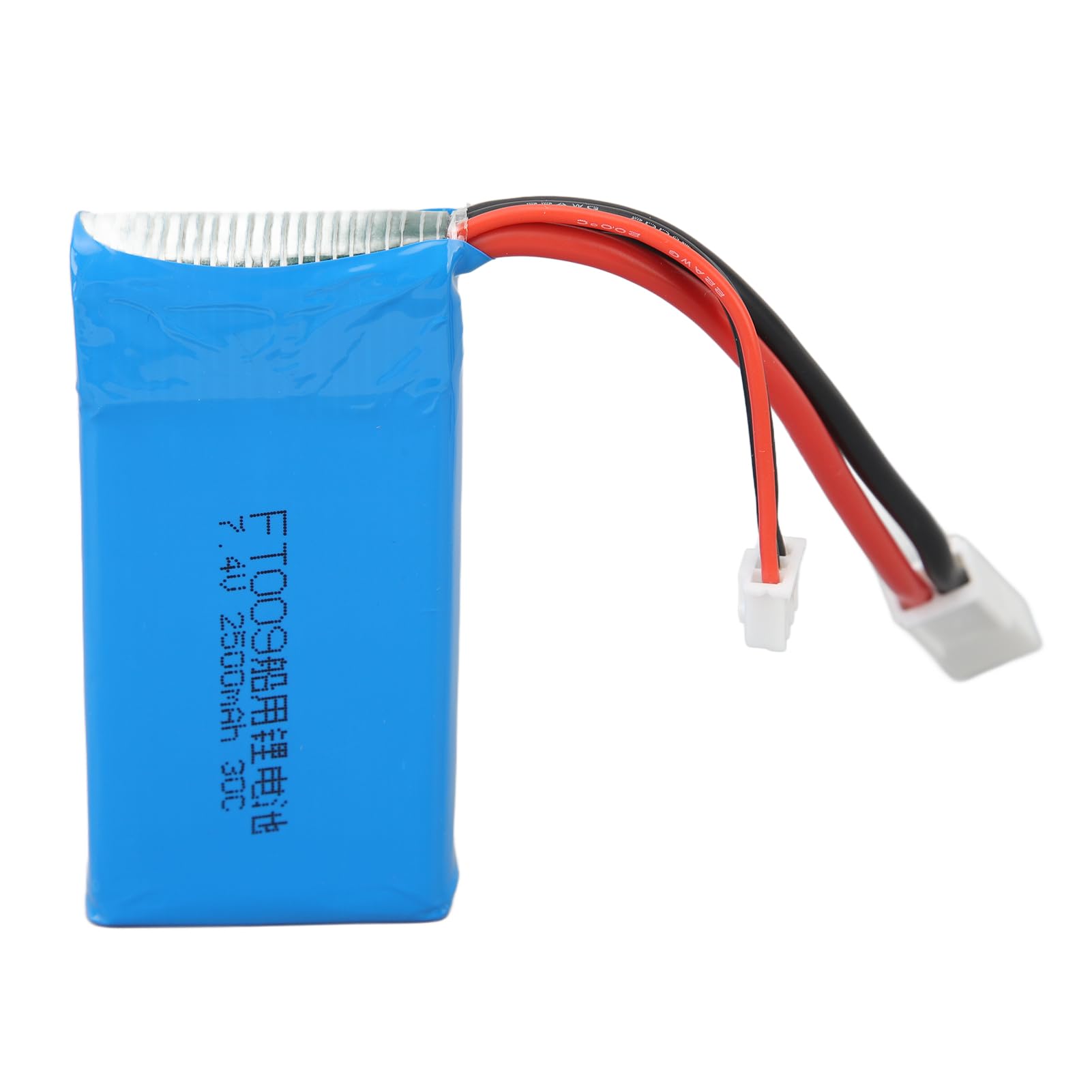 Batería de Litio RC 7,4 V 2500 mAh, batería de Barco de Control Remoto de Alta Capacidad, batería LiPo Ligera y Duradera con protección contra sobrecarga, reemplazo para lancha