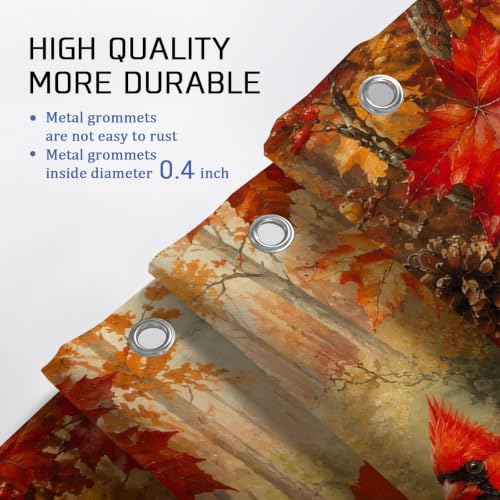 Ensemble rideau de douche oiseaux rustiques et tapis bain 183x183cm - 6