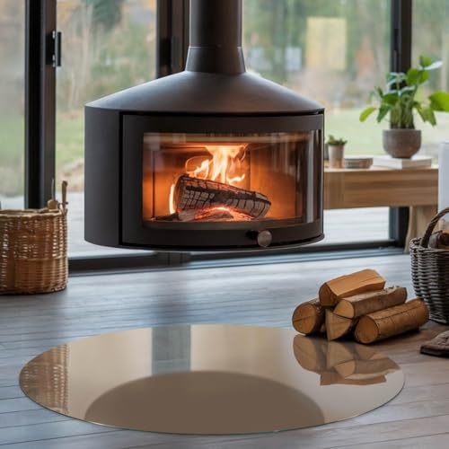 Placa de cristal para chimenea de 100 cm marrón con bordes pulidos 5