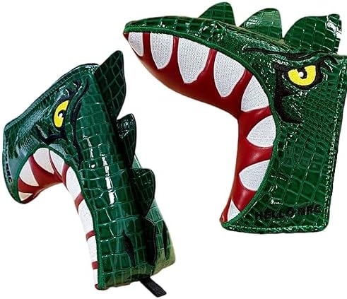 Carton Tyrannosaurus Golf Putter Cover Blade,Green Golf Club Head Covers Putter Headcover for Blade Leather Golf Putter Head Covers with Magnetic for Odyssey Scotty Cameron Taylormade Callaway