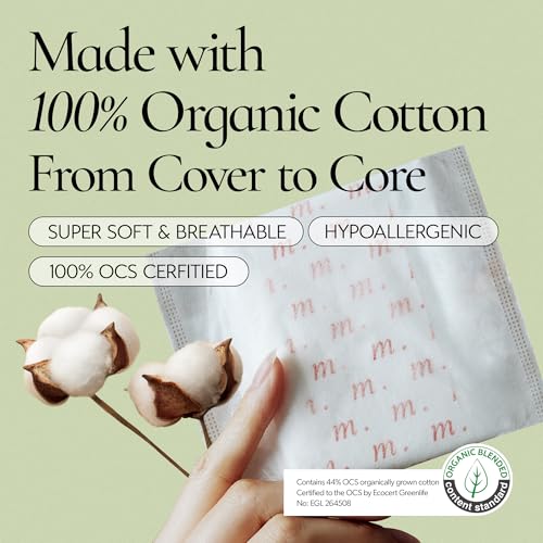 Image of INERTIA The Prism Red - Truly Organic, Ultra Thin & Leak-Proof Korean Cotton Pads with Wings | Super Absorbency | Hypoallergenic, Super Absorbent, Chlorine-Free & Fragrance-Free (20 Count)