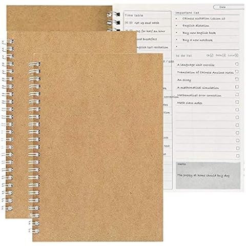 Time Management Manual Daily Planner Notepad, to Do List Pad Brown Kraft Cover 100 Pages/ 50 Sheets,190 x130mm Achieve Your Goals Improve Things to Do Today - Pack of 2 Cover
