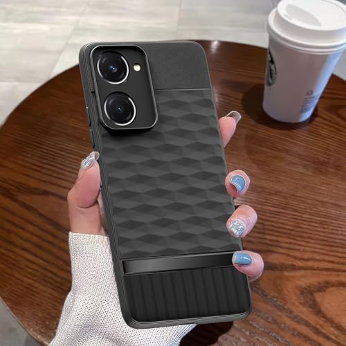 Image of Pikkme Back Cover for iQOO Z9 Lite 5G / Vivo T3 Lite 5G / Vivo Y18 / Y18e / Y03 Camera Protection 3D Hexa Cube Design Silicone Protective Bumper Case (Black)