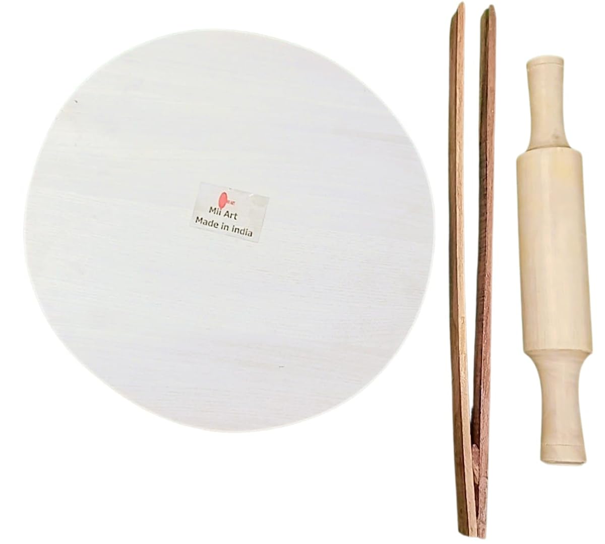 Premium Wooden Chakla Belan Set with Chimta – Large Pata Board & Rolling Pin for Chapati, Roti & Paratha Making | Durable Kitchen Tool Set-image-32