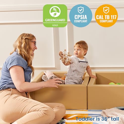Image of ECR4Kids SoftZone Play Patch Toy Bins, Beginner Playset, Sand, 2-Pack