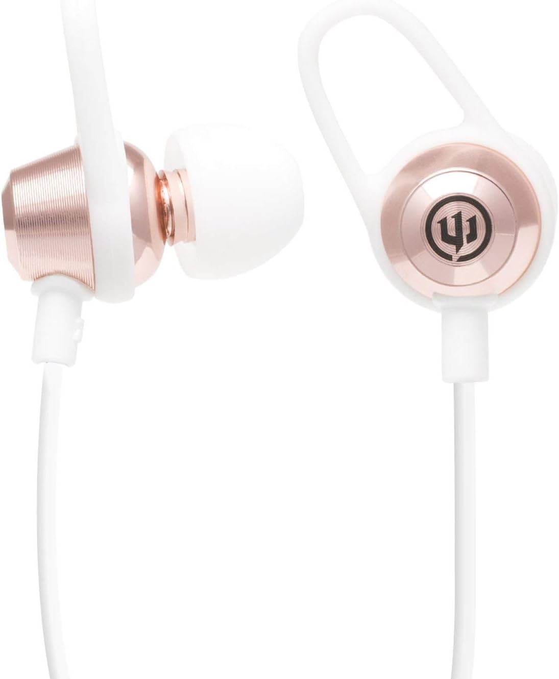 Wicked Audio Bandido Wireless — Bluetooth Earbuds with Microphone and Track Control — Wireless Headset with Metal Housing, Loop and Fin Attachments and Enhanced Bass — Rose Gold