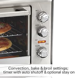 Hamilton Beach Countertop Rotisserie Convection Toaster Oven, Extra-Large, Stainless Steel (31103DA) Hamilton Beach Countertop Rotisserie Convection Toaster Oven Extra Large Stainless Steel 31103DA
