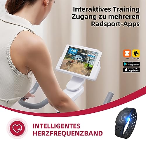 JASPORT Speedbike S3, Hometrainer Indoor Cycling Bike | Magnetisch remsysteem en krachtige riem| App met Video on Demand Training Cursussen | Borstband Inbegrepen - Afbeelding 5