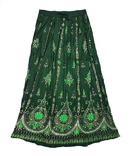 Saia Indiana Longa Estampada P M G GG Várias Cores e Modelos (Verde Musgo 2, M)
