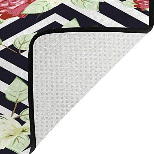 Tapis de sol fleurs en velours corail idéal pour l'ambiance cocooning du salon - 5