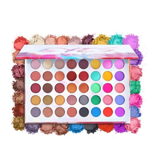 BKSYOFU Paleta de sombras de ojos Mezcla resistente al agua de paleta de maquillaje de 40 grados de alto color