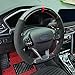 Hand-Stitched Steering Wheel Wrap for Ford Focus ST ST-Line 2018 2019 2020 2021/Ford Fiesta ST 2019 2020 2021 2022 Interior Steering Wheel Protection Skin Cover Accessories