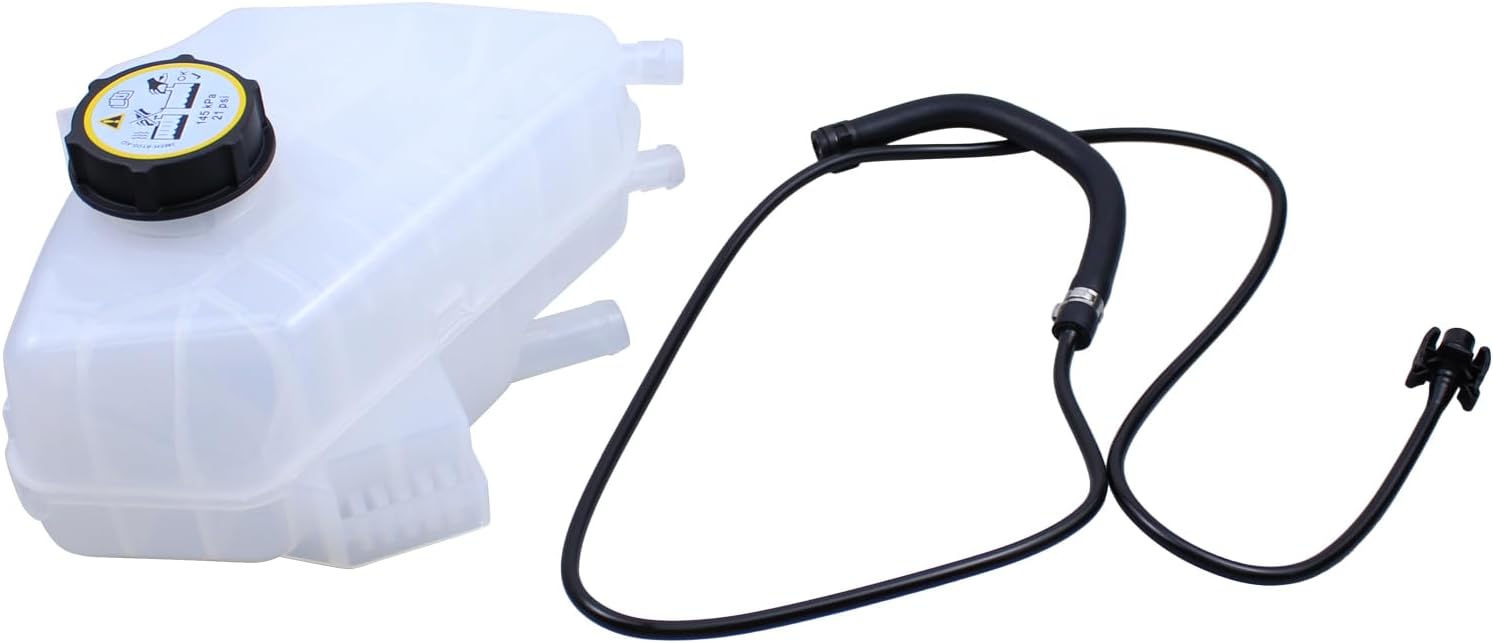MOTOKU Engine Coolant Reservoir Tank w/Cap and Hose Set for Ford Fiesta 1.6L 2011-2019