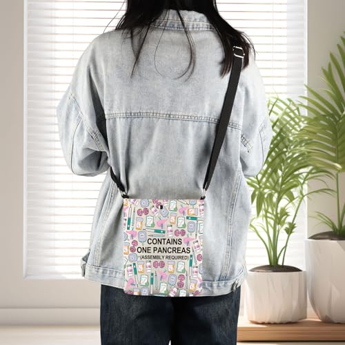 KEYCHIN Diabetes Warrior Crossbody Bag Diabetes Supply Bag Contains One Pancreas Gifts Diabetes Awareness Shoulder Bag4