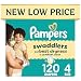 Diapers Size 4, 120 Count - Pampers Swaddlers Disposable Baby Diapers