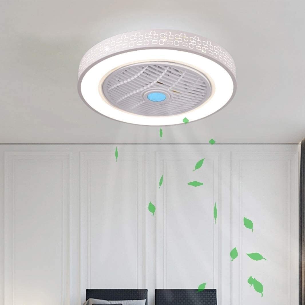 Ventilateur de plafond à LED avec lumière et télécommande pour salon