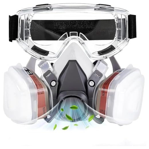 Mascarilla con filtros y gafas de protección para pintura en aerosol, polvo, productos químicos, lijado, construcción, carpintería y otros tipos de protección laboral