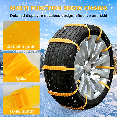 24Pcs Emergency Anti Skid Car Tire Chains Non-Slip Snow Chains Cable Tie Mud Survival Security Multi Function Snow Universal Cable Belts Traction Tyres For Truck Suv Winter Driving, 0.6 X 36.6 Inches #TOP2