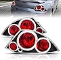 AmeriLite Black Replacement Brake Taillights Set for 2000-2005 Mitsubishi Eclipse - Passenger and Driver Side