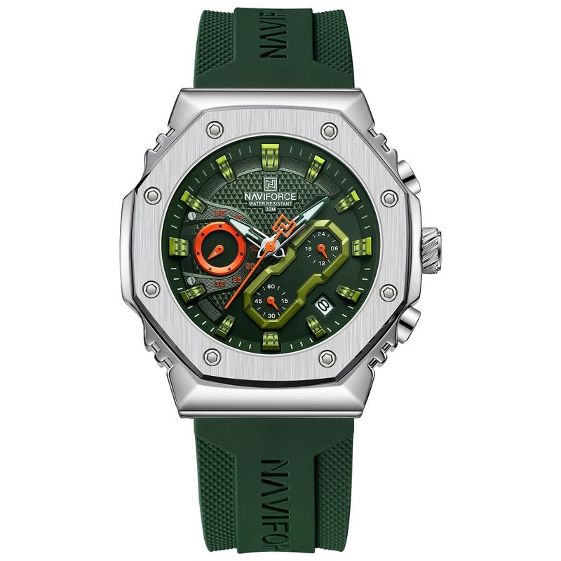NAVIFORCE Silicone Men Chronograph Cool Stand Out Dial Sports Silicon Strap Quartz Watch -Nf8035 (B0D2RPCY6R) Amazon Price History, Amazon Price Tracker