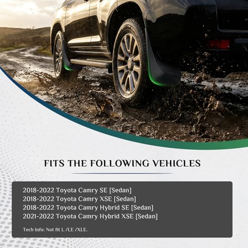 Image of Mud Flaps Fit for 2018 2019 2020 2021 2022 Toy-OTA Camry Sedan (Not Fit L /LE /XLE), Dedicated Mudguard for Four Seasons Universal Protection, Front and Rear