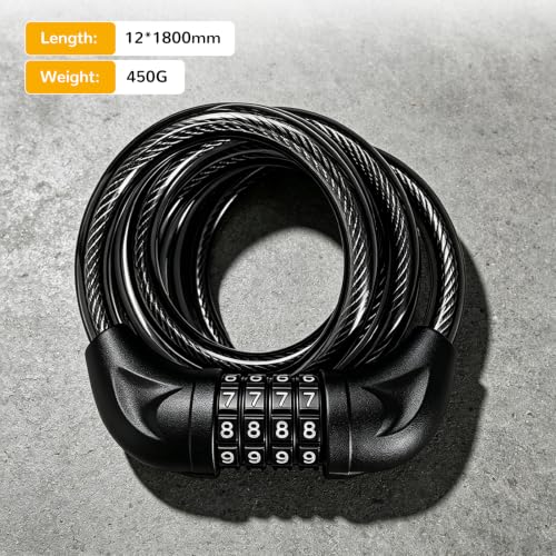 6FT Resettable Combination Cable Lock