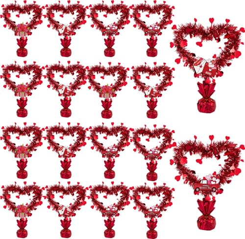 Hotop 18 Pcs Valentine's Day Heart Foil Spray Centerpiece Table