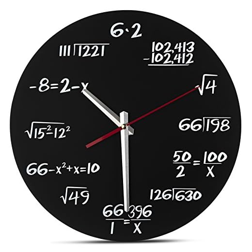 Decodyne Math Wall Clock - Unique Wall Clock - Each Hour Marked by a Simple Math Equation