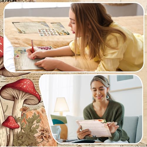 Image of TaoBary 160 Pcs Nature Vintage Stationery Paper and Envelopes Set | 8.5 x 11 '' Letter Writing Kit, 50 Double Sided Stationery Writing Papers 50 Matching Envelopes 60 Round Dot Sticker