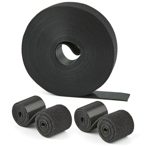 Image of 30 Ft x 1 inch Hook and Loop Roll, Reusable Fastening Cable Ties, Multi-Purpose Cable Management Wire Ties Cable Straps for Organizing Home, Office and Data Centers