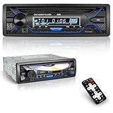 1Din 車のオーディオ メディア CD プレーヤー Bluetooth 車 AUX USB MicroSD ラジオ FM AM RCA 12V 互換性のある音楽 iPhone アンドロイド