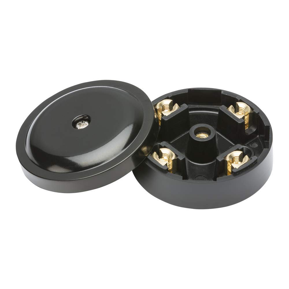 Knightsbridge White Square edge Plastic 20A Junction Box 4-Terminal - Black (59mm)