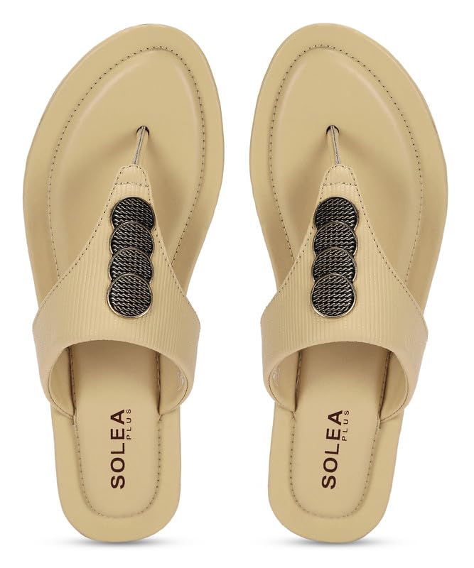 PARAGON K6015L Womens Beige Sandals | Stylish Slip on Flat Sandals with Cushioned Soles | Comfortable Everyday Sandals for Outdoor Use (B0CB671MR4) Amazon Price History, Amazon Price Tracker