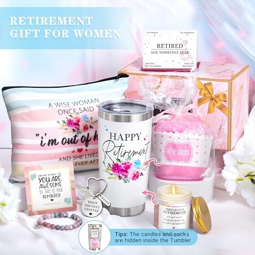 Retirement Gifts for Women 2024-Happy Retirement Gifts for Retirees,Teachers,Coworker,Nurses,Mom,Grandma,Unique Retired 20OZ Tumbler Gift Ideas for Coworkers Office & Family - Image 3