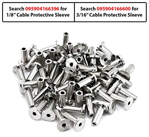 Stainless Steel 316 Grade Cable Railing Threaded Tension Terminal End Fitting For 3/16" Cable (20-Pack) #TOP6