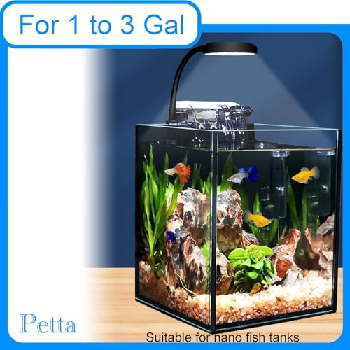 Image of Clip On Aquarium Light with Timer for 1-3 Gal Fish Tank, USB Betta Fish Light for Nano /Small /Planted Tank(Dimmable WRGB LED) Adjustable Brightness, Enhance Betta /Aquatic Plants Color