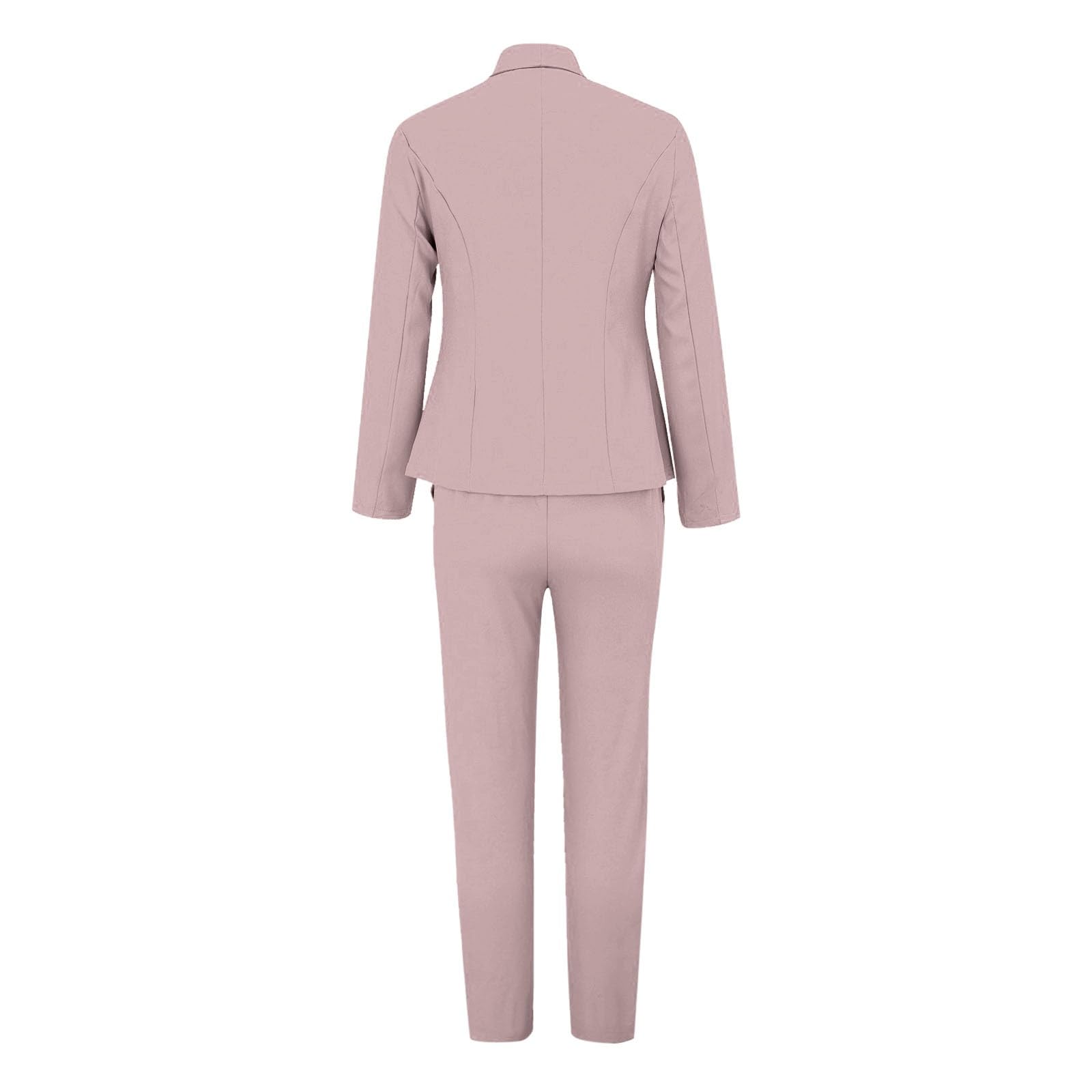 Hosenanzug Festlich Elegant Damen Anzug Elegant 2 Teiler Damen Anzug 2 Teilig Hosenanzug Langarm Business Set Zweiteiler Einfarbig Blazer Hose Festlich Lange Hosenanzüge Sportlich Slimfit Streetwear