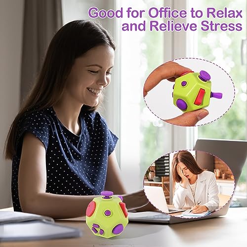 Image of UOOEFUN Mini Finger Cube Toys, Cool Fidget Toys for Kids Adults with Anxiety ADHD Autism and Relief Stress (Green)