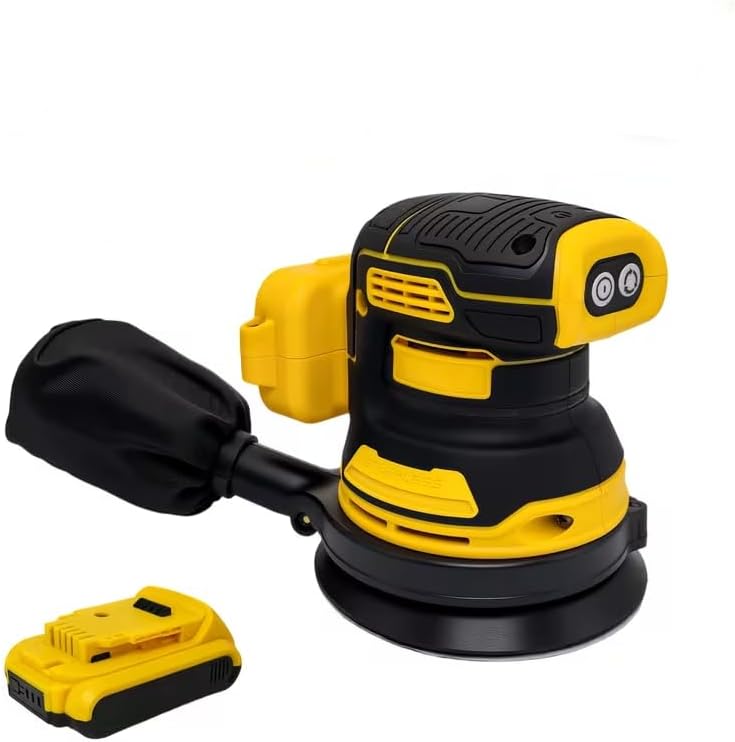 Cordless Track Sander for 20V MAX Battery, 5-Inch Sanding Surface, Brushless Motor, and Variable Speed Settings, Includes 30 Sheets of Sandpaper and One Dust Bag (Tools + 1 battery + 1 charger)