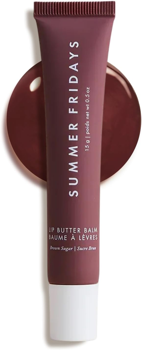 Summer Fridays Tinted Lip Butter Balm - Conditioning Vegan Lip Balm for Instant Moisture, Shine & Hydration - Sheer-Tinted, Soothing Skincare - Brown Sugar (.5 Oz)
