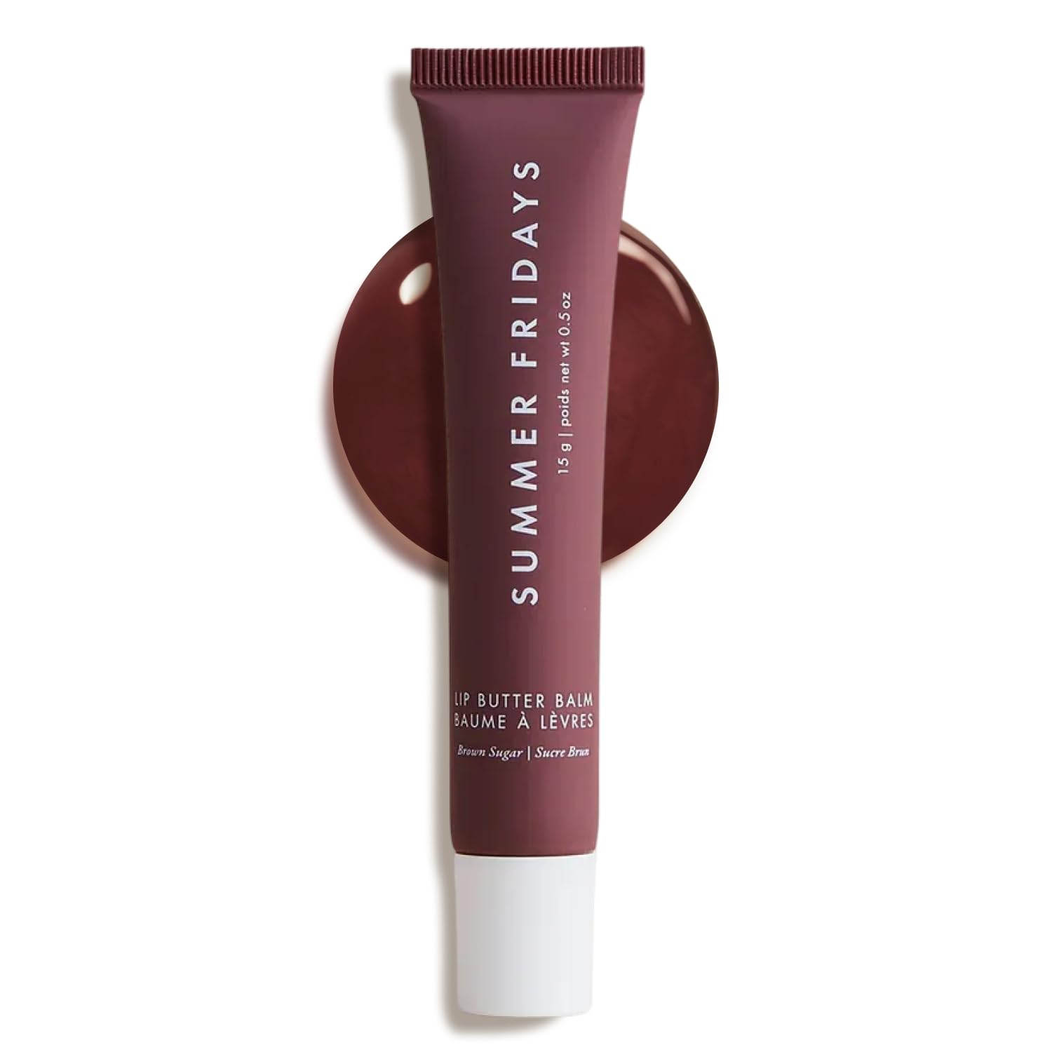Summer Fridays Tinted Lip Butter Balm - Conditioning Vegan Lip Balm for Instant Moisture, Shine & Hydration - Sheer-Tinted, Soothing Skincare - Brown Sugar (.5 Oz)