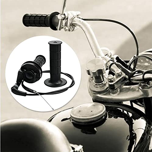 APIELE Motorradgriff Motorrad Lenkergriffe 7/8 22mm Motorrad Gasgriff with Griff + Kabel + Gasklemme Ersatz für ATV Quad 50cc 90cc 110cc 125cc 150cc 200cc 250cc Pitbike Dirtbike Mini Bike