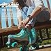 JajaHoho Roller Skates for Women, Shiny Holographic High Top Rollerskates, Double-Row Four Mixture Gradient Wheels Quad Skates for Girls Age 8-50 Indoor Outdoor (Size 8, Mint Green)